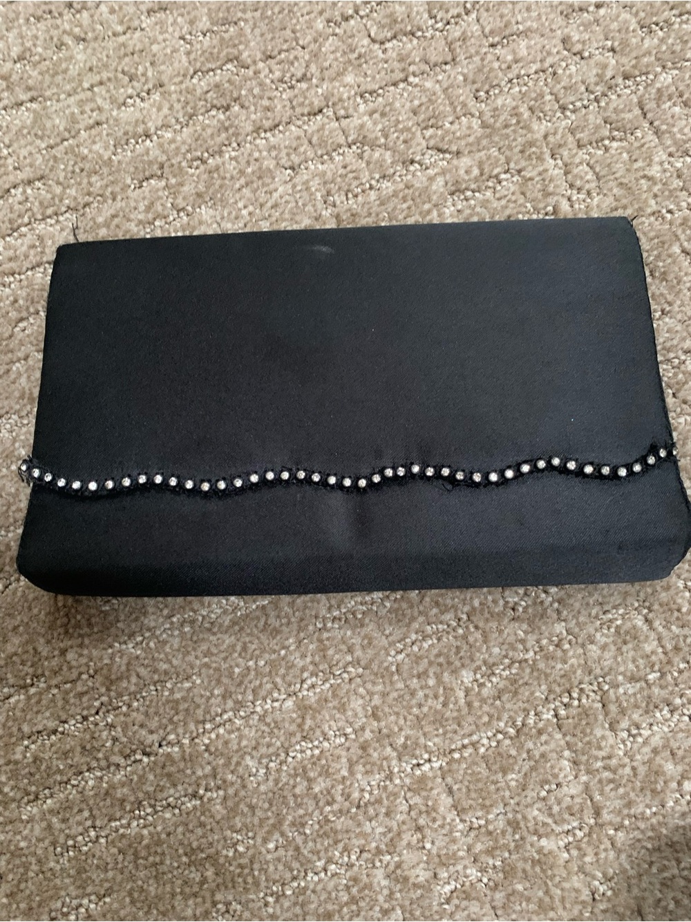 Black Crystal-Trim Evening Clutch